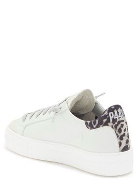 P448 Thea Platform Leopard Print Light Gray Suede Leather Lace-Up Sneakers EU 43